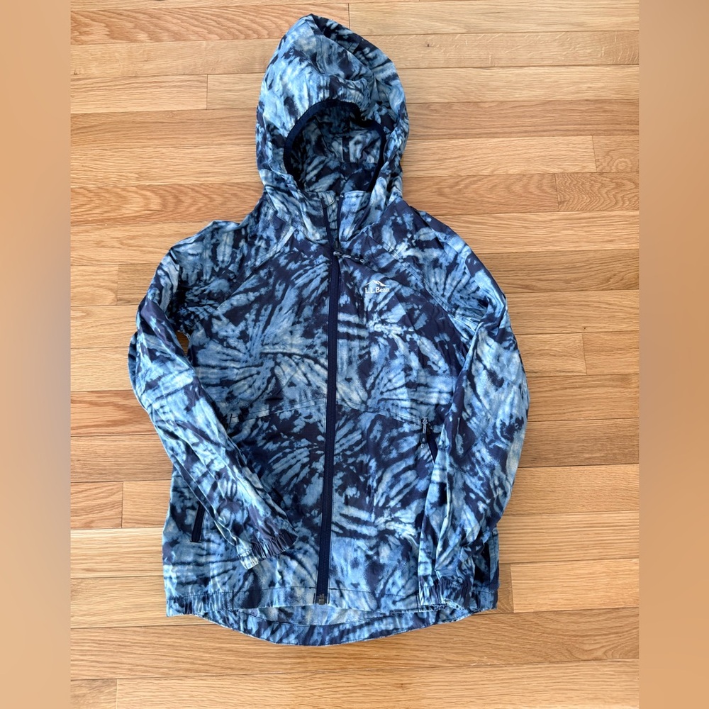 L.L. Bean Kids Tie-Dye Blue Raincoat